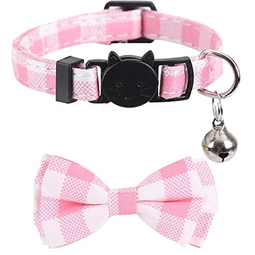 Lamphyface 2 Pack Cat Collar Breakaway with Bow Tie and Bell | Adjustable Cotton Pet Accessory for Small Cats thumbnail 3