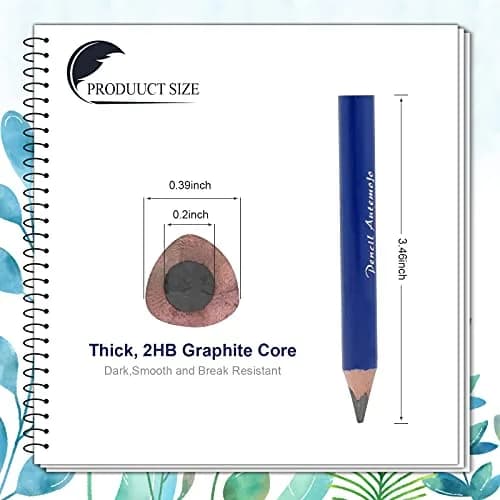 AUTEMOJO Triangular Fat Pencils 3.5-inch (88.9mm) | 5mm Core, Pack of 8 thumbnail 2