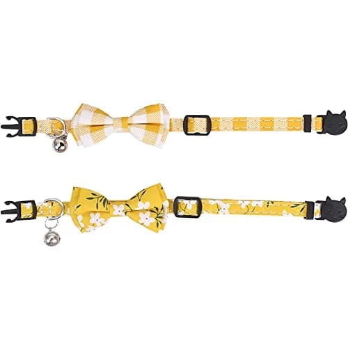 Lamphyface Cat Collar 8-11" | Adjustable Breakaway Safety with Bow & Bell (100-120 chars) thumbnail 4