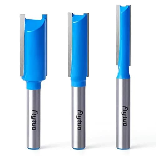 Flytuo Straight Dado Cut Router Bit Set 1/4" Shank, 3PCS Double Flute Plywood Straight Cut Router Bit Set | Create Groove, Dado with Diameter 1/4", 3/8", 1/2" thumbnail 1