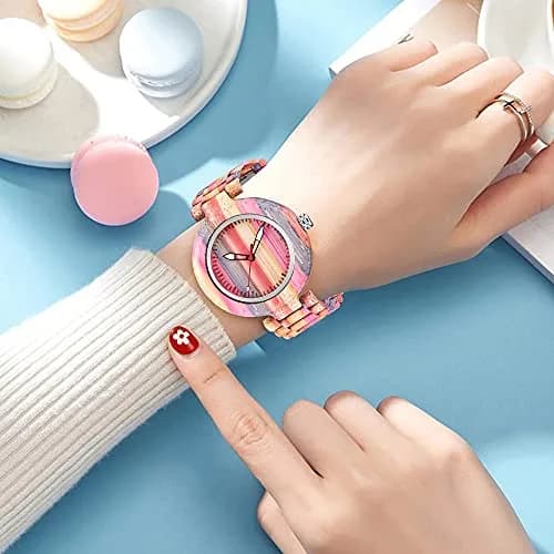 Dentily Rainbow Wooden Watch 35mm | Natural Quartz, Adjustable, Lightweight for Women thumbnail 5