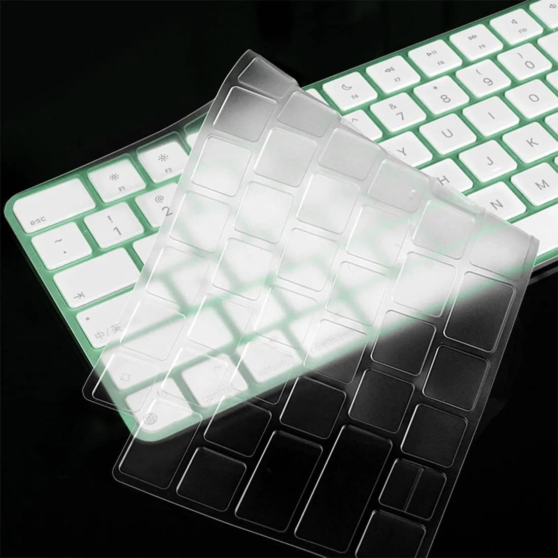 CASEDAO Transparent TPU Keyboard Cover Skin for 2024 2023 2021 iMac 24-inch Magic Keyboard US Layout (1-Pack) - view 3