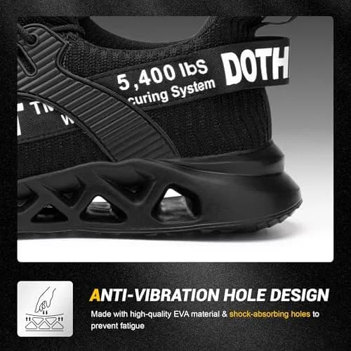 Furuian Safety Shoes Men Work Sneakers Steel Toe Lightweight Black 11.5/13 | Durable & Comfortable thumbnail 6