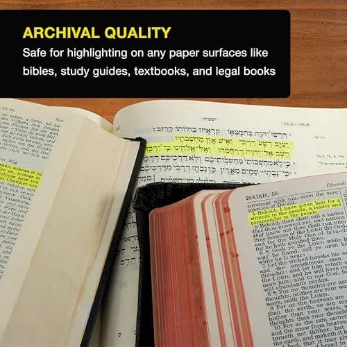 US Office Supply Bible Safe Highlighter Set of 6, Neon Yellow | No Bleed, Pastel Gel Markers for Bible & Journaling thumbnail 5