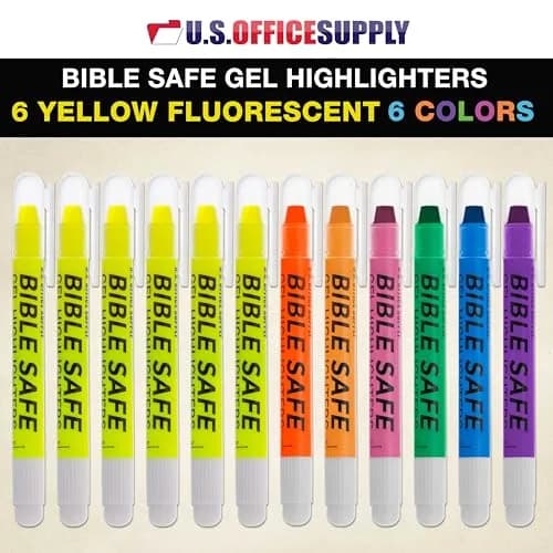 US Office Supply Bible Safe Highlighter Set of 12 | No Bleed Pastel Markers for Bible Study thumbnail 2