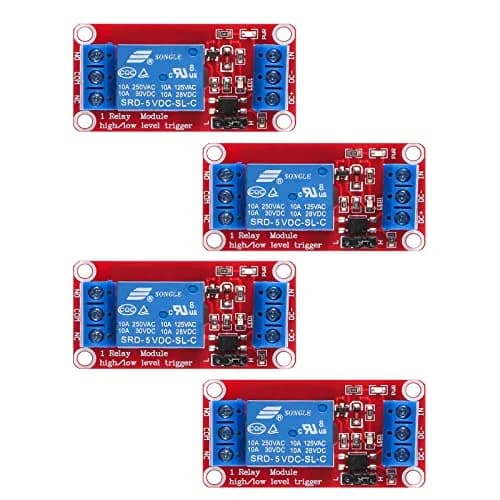 AEDIKO 5V 4pcs Relay Module - 1 Channel, Optocoupler Isolated, 10A Load | Arduino Compatible thumbnail 1
