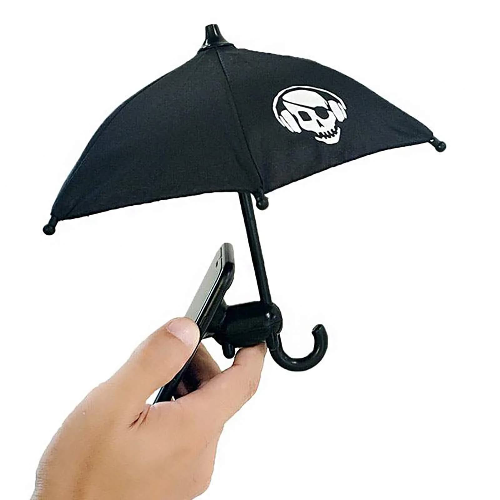 BEITESTAR Phone Umbrella for Sun | Cute Sun Shade & Phone Stand, 4-10” Smartphones, Silicone, Foldable — Black