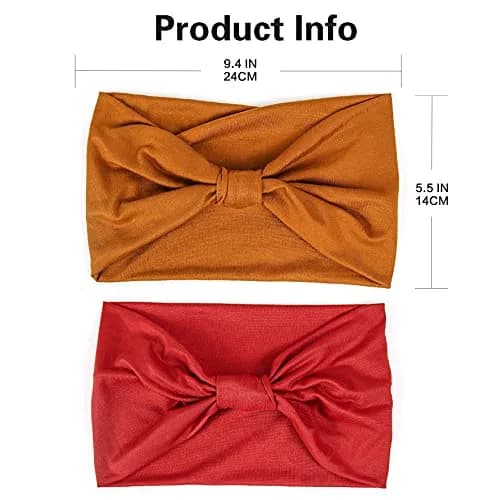 GiLi 2 Pack Wide Headbands for Women 5.5-inch | Sweat-wicking, Non Slip, Soft Cotton thumbnail 4