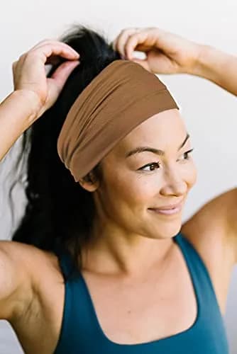 GiLi 2 Pack Wide Headbands for Women 5.5-inch | Sweat-wicking, Non Slip, Soft Cotton thumbnail 3