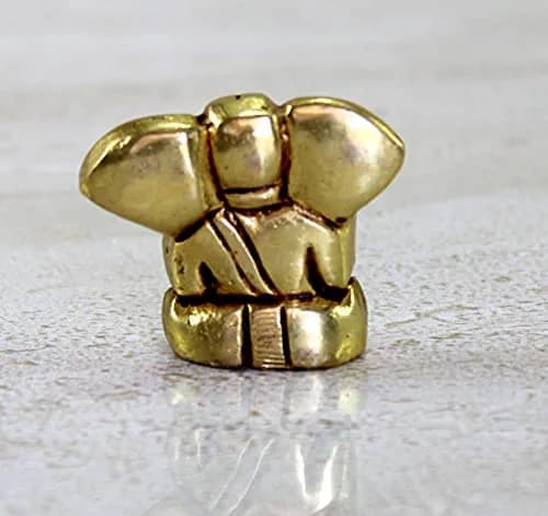 eSplanade Brass Ganesha Idol 3.5cm (1.38") | Handmade for Car Dashboard & Desk Decor thumbnail 6