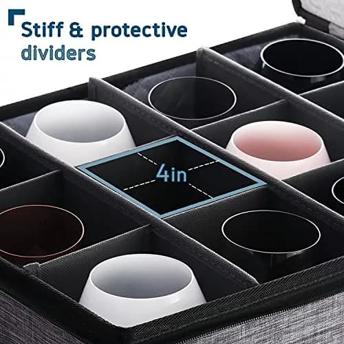 STORAGEBUD Wine Glass Storage Box with Dividers 12 Cups | Padded & Stackable for Moving & Seasonal Storage thumbnail 4