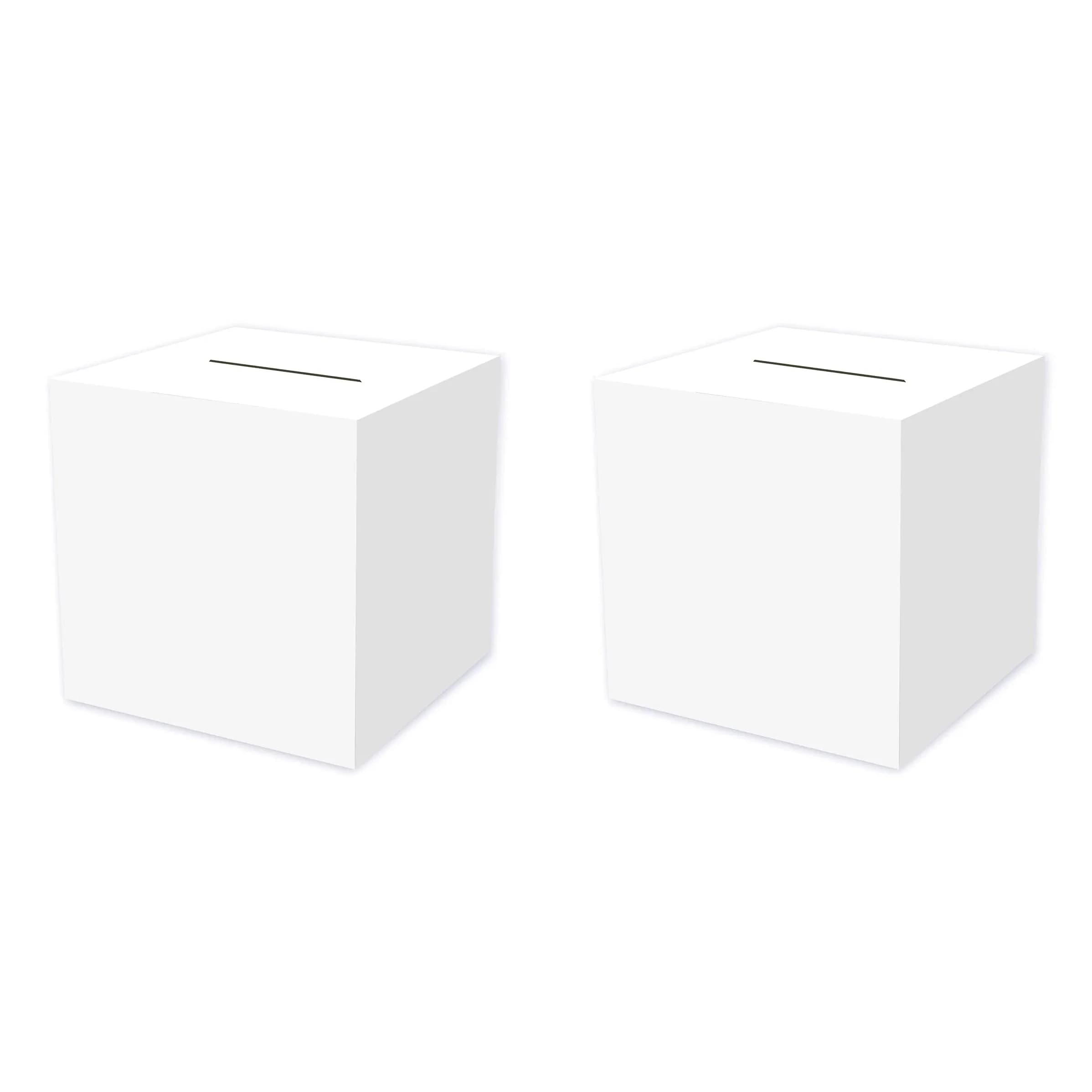 Beistle White Card Box Holders 2 Piece 30.48cm x 30.48cm (12" x 12") | Customizable for Any Celebration - main product image