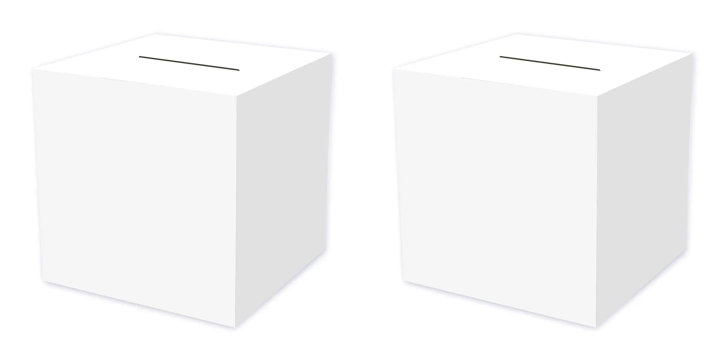 Beistle White Card Box Holders 2 Piece 30.48cm x 30.48cm (12" x 12") | Customizable for Any Celebration
