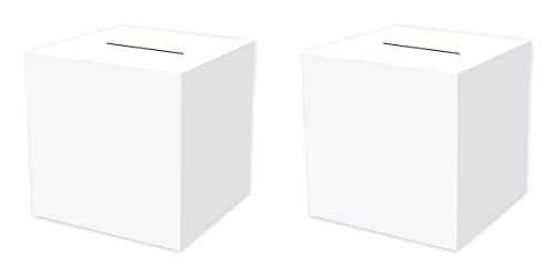 Beistle White Card Box Holders 2 Piece 30.48cm x 30.48cm (12" x 12") | Customizable for Any Celebration thumbnail 1