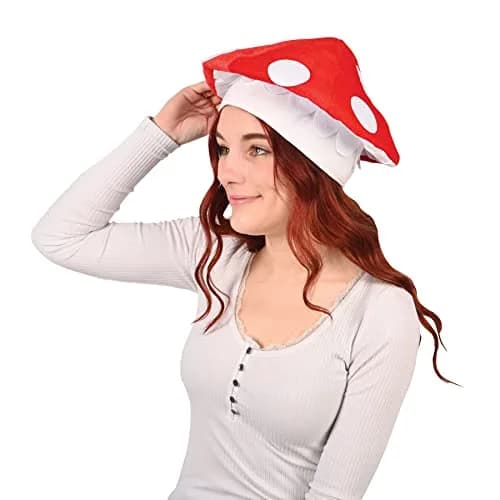 Beistle Unisex Plush Mushroom Hats 2 Pieces | Fun Arcade Party Supplies thumbnail 2