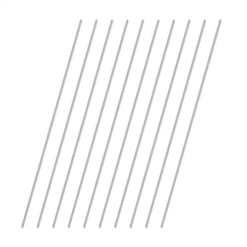 VictorsHome 304 Stainless Steel Round Rod 1mm x 200mm | DIY Crafts Metal Shaft Bar Stock (10pcs, Silver) thumbnail 1