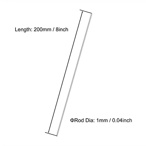 VictorsHome 304 Stainless Steel Round Rod 1mm x 200mm | DIY Crafts Metal Shaft Bar Stock (10pcs, Silver) thumbnail 2