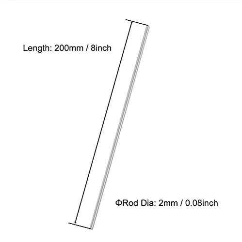 VictorsHome 2mm x 200mm 304 Stainless Steel Round Rod | Durable DIY Model Material thumbnail 2