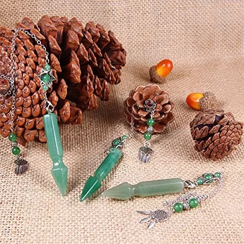 SUNYIK Green Aventurine Healing Crystal Point Pendulum 11.8'' | Divination & Amulet with Dreamcatcher thumbnail 6