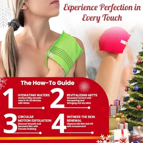 etreetowel Korean Exfoliating Bath Washcloth Mitt 6-Pack | Premium Viscose Rayon, Anti-Shrink thumbnail 3
