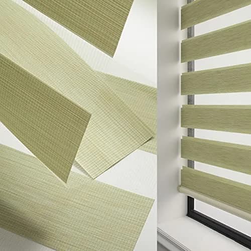 ACMEART Motorized Light Filtering Zebra Blinds with Remote, Lemon Green | Smart Window Shades for India thumbnail 7