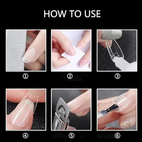 Ohlove False Nail Tips 500Pcs Medium Almond Full Cover Clear Acrylic Nails for DIY Nail Art, 10 Sizes thumbnail 6