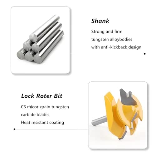 Newdeli Lock Miter Router Bit 1/4-inch Shank x 3/4-inch Stock | Creates Strong 90-Degree Joints thumbnail 4