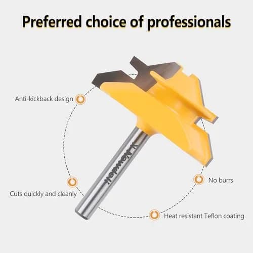 Newdeli Lock Miter Router Bit 1/4-inch Shank x 3/4-inch Stock | Creates Strong 90-Degree Joints thumbnail 5