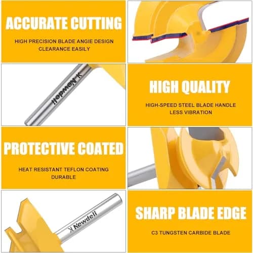 Newdeli Lock Miter Router Bit 1/4-inch Shank x 3/4-inch Stock | Creates Strong 90-Degree Joints thumbnail 3