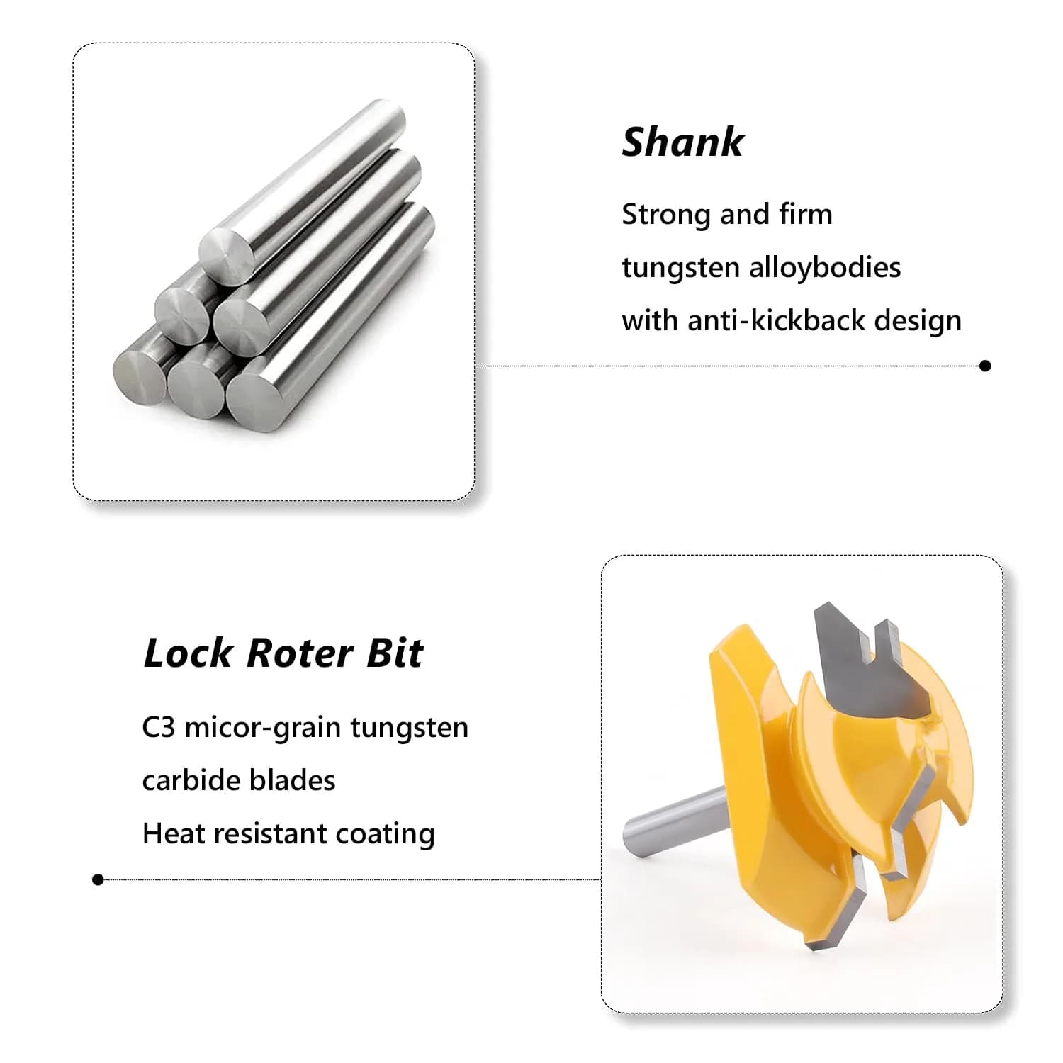 Newdeli Lock Miter Router Bit 1/4-inch Shank x 3/4-inch Stock | Creates Strong 90-Degree Joints - view 4