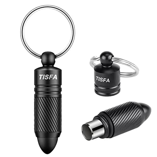 TISFA Portable Cigar Punch Cutter with 8mm Hole, Stainless Steel, Black | Screw-Out Design for Easy Carry thumbnail 1