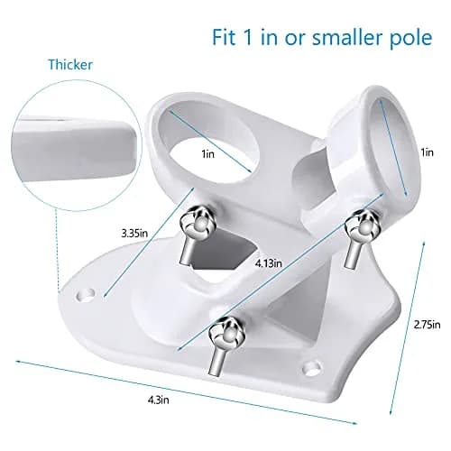 Haoridul Heavy Duty Flag Pole Holder Mount 1" Inner Diameter | Rust Free Aluminum with 3 Butterfly Screws thumbnail 4