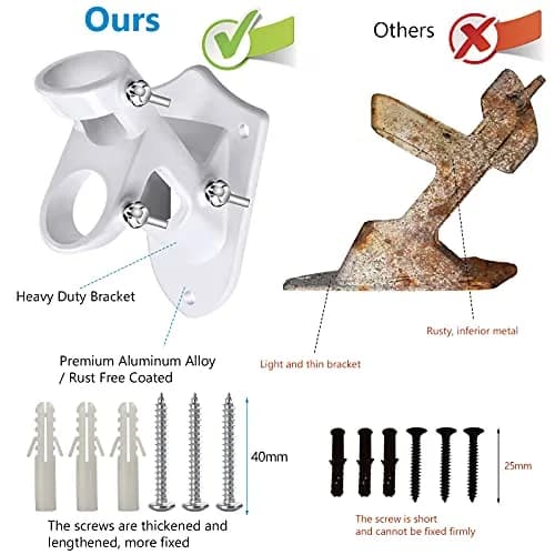 Haoridul Heavy Duty Flag Pole Holder Mount 1" Inner Diameter | Rust Free Aluminum with 3 Butterfly Screws thumbnail 6