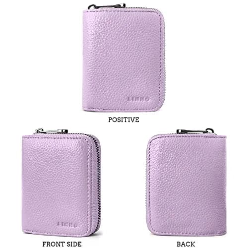 Linno RFID 20 Slots Credit Card Wallet Genuine Leather Small Wallet for Women or Men with Zipper | RFID Blocking & Large Capacity thumbnail 5
