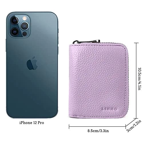 Linno RFID 20 Slots Credit Card Wallet Genuine Leather Small Wallet for Women or Men with Zipper | RFID Blocking & Large Capacity thumbnail 6