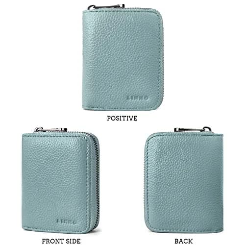 Linno RFID Credit Card Holder Genuine Leather Small Wallet for Women or Men with Zipper | 20 Slots Accordion Style thumbnail 5
