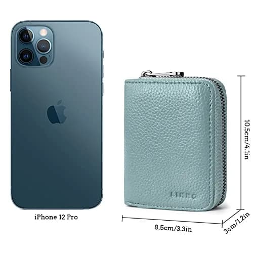 Linno RFID Credit Card Holder Genuine Leather Small Wallet for Women or Men with Zipper | 20 Slots Accordion Style thumbnail 6