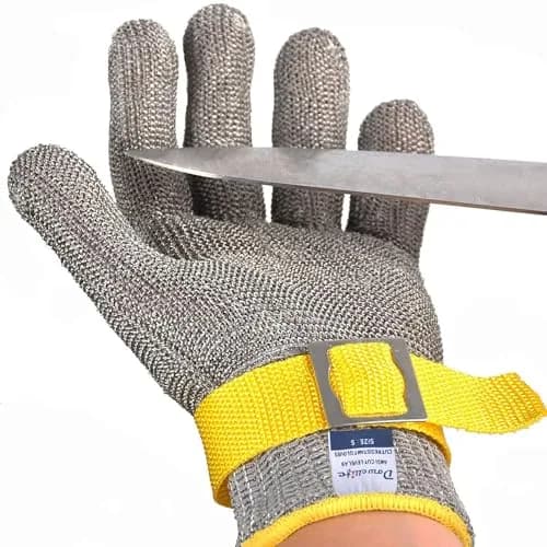 Dowellife ANSI A9 Cut Resistant Gloves Medium (1 Pair) | Stainless Steel Mesh for Butcher, Kitchen, Industrial Safety - main product image