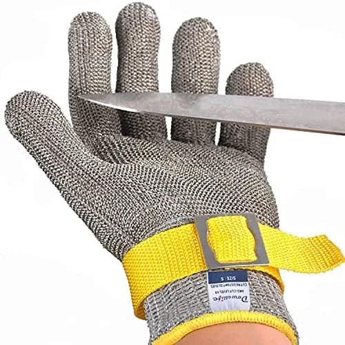 Dowellife ANSI A9 Cut Resistant Gloves X-Large | Food Grade Stainless Steel Mesh for Butcher, Kitchen, Oyster Shucking thumbnail 1