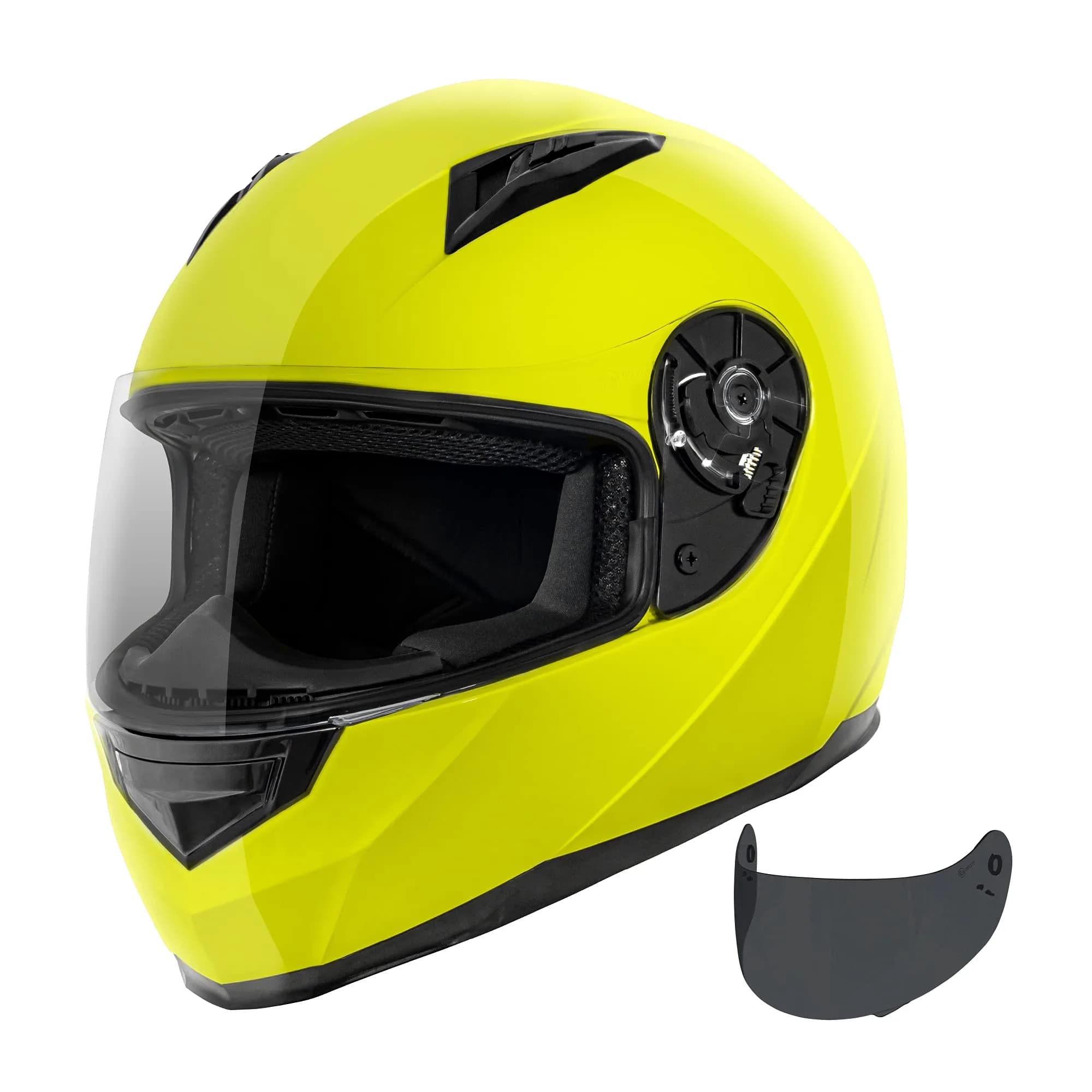 VCAN VX Full Face Motorcycle Helmet Yellow Large | Lightweight DOT & ECE Approved
