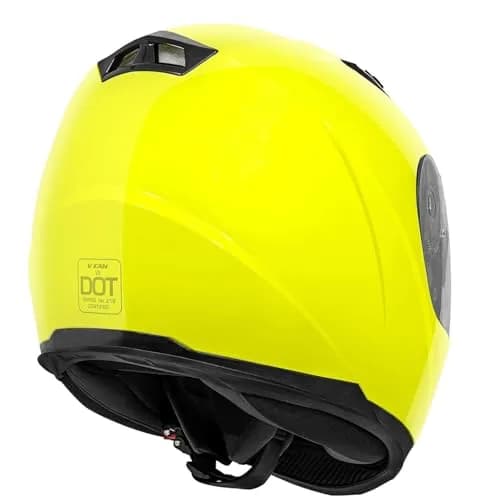 VCAN VX Full Face Motorcycle Helmet Yellow Large | Lightweight DOT & ECE Approved thumbnail 4