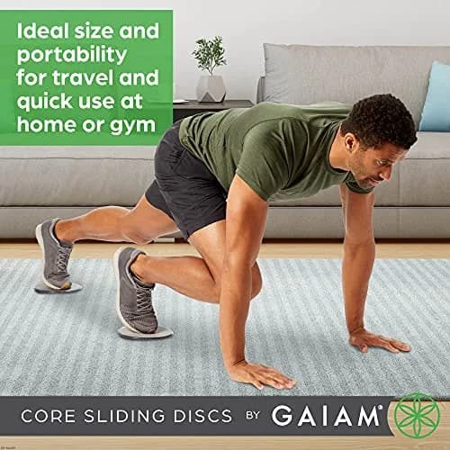 Gaiam Core Sliding Discs, Dual-Sided Ab Sliders, Set of 2 | Reversible for Carpet & Hard Floors thumbnail 3