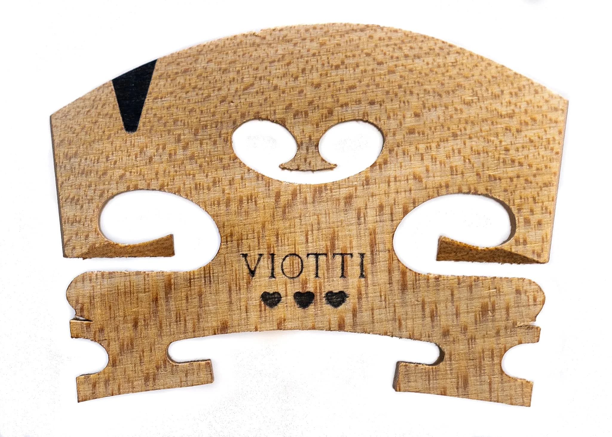 Viotti Finer Grade Maple Violin Bridge 4/4 | Pre-Cut & Pre-Fitted for Most Violins — brown