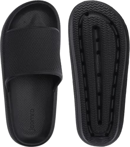 Joomra Black Pillow Slippers for Women & Men | 25.4cm (10"-11.5" W / 9"-10" M) thumbnail 10