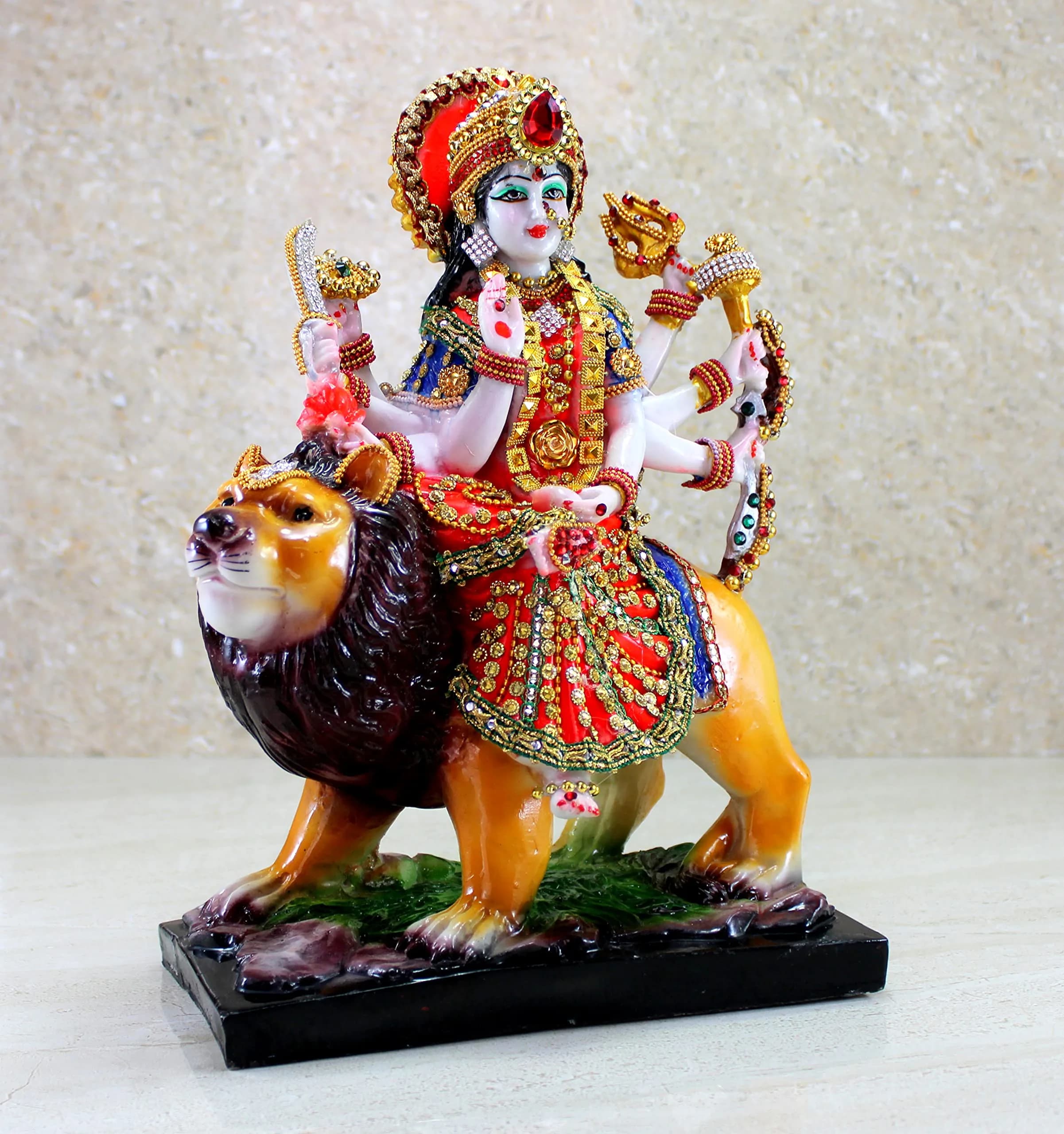 eSplanade Resin Maa Durga Statue Sculpture 20.32cm (8 Inches) | Authentic Indian Home Decor - view 5
