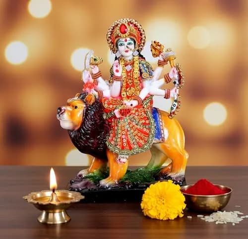 eSplanade Resin Maa Durga Statue Sculpture 20.32cm (8 Inches) | Authentic Indian Home Decor thumbnail 1