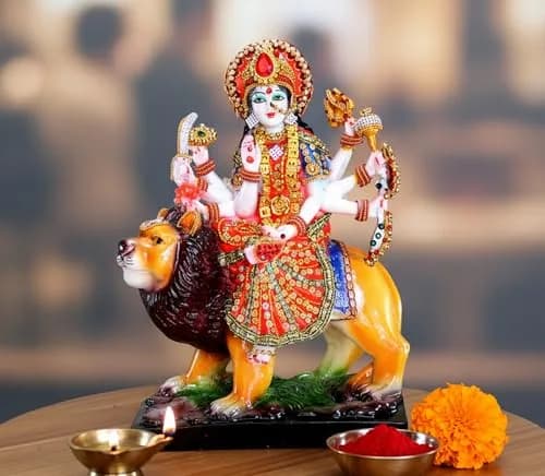 eSplanade Resin Maa Durga Statue Sculpture 20.32cm (8 Inches) | Authentic Indian Home Decor thumbnail 2