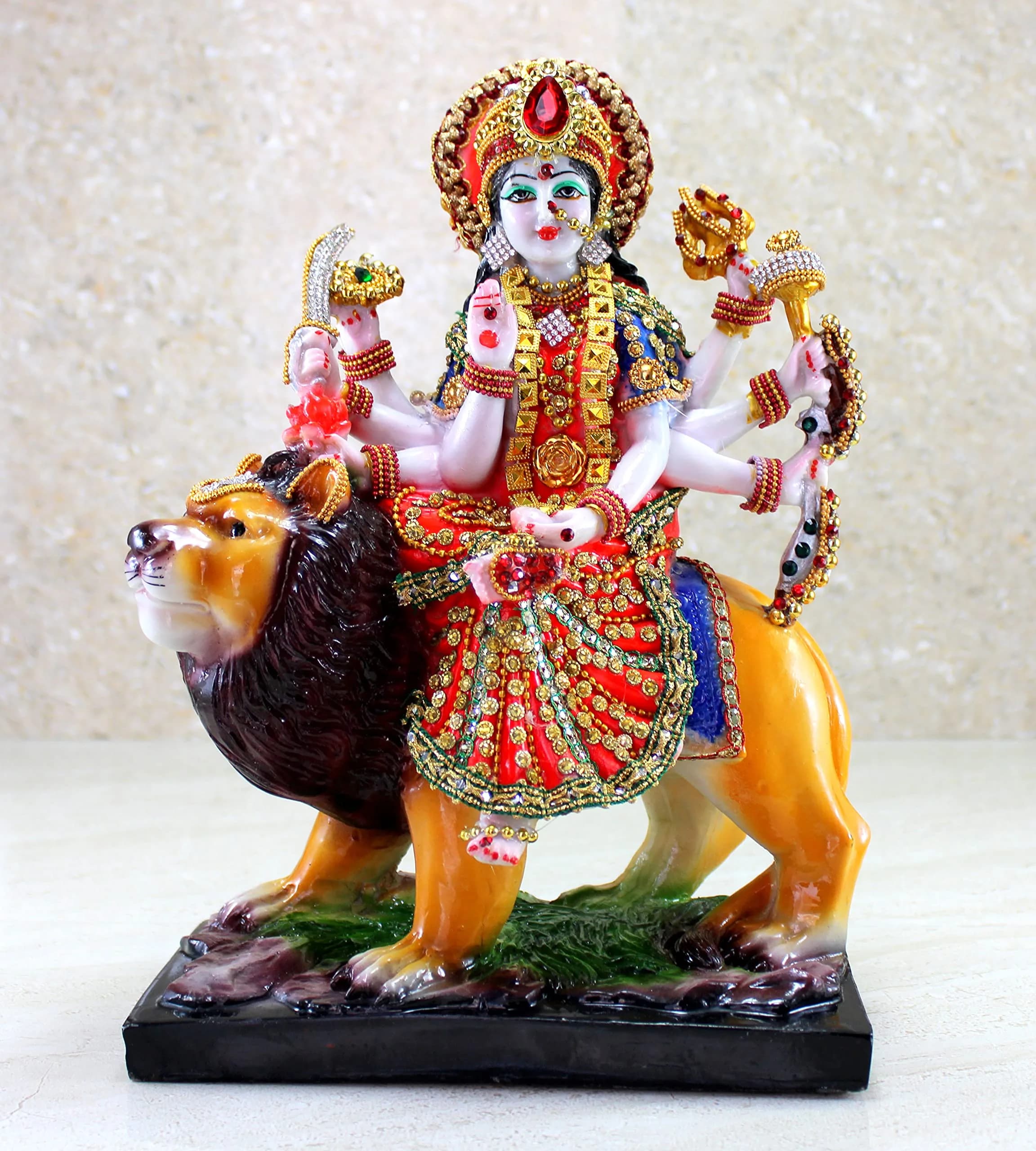 eSplanade Resin Maa Durga Statue Sculpture 20.32cm (8 Inches) | Authentic Indian Home Decor - view 3