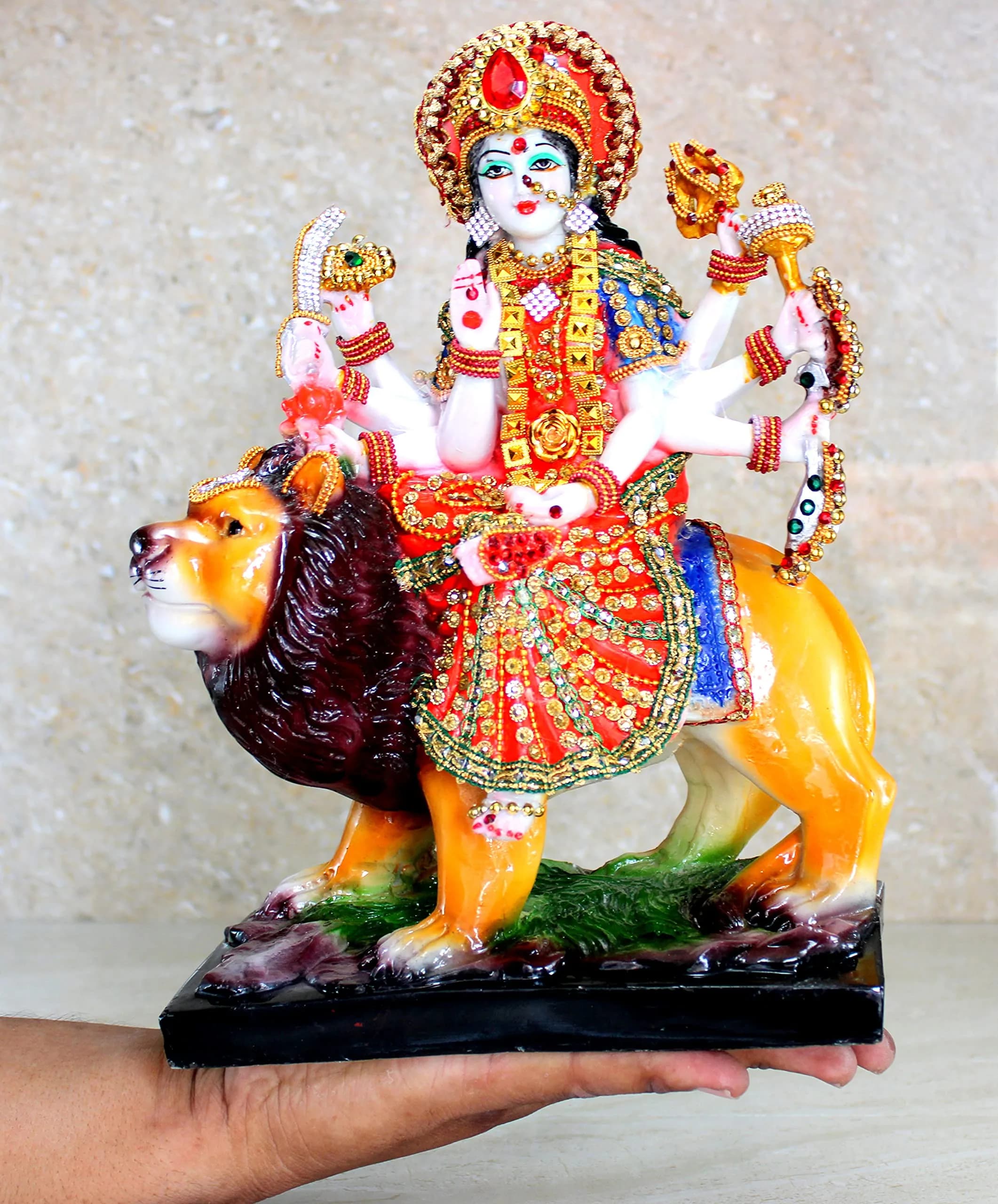 eSplanade Resin Maa Durga Statue Sculpture 20.32cm (8 Inches) | Authentic Indian Home Decor - view 4