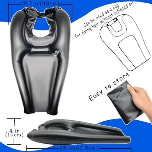 HousewoW Inflatable Shampoo Bowl for Bedside & In-Bed Hair Washing | 60cm (23.6in) Length thumbnail 5